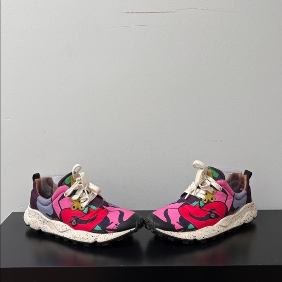 Flower Mountain Jin Lee Pampas Chance Sneakers lace up Pink Red Canvas US7.5 - Picture 10 of 14